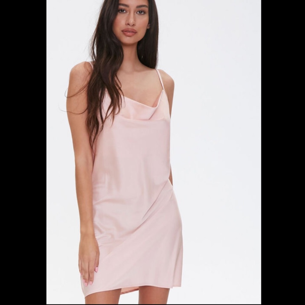 Forever 21 Satin Cowel Slip Dress